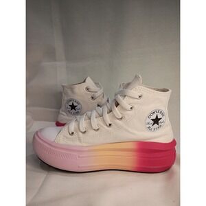 Converse Chuck Taylor High Top Gradient Sole Kids Shoes White Pink US 2